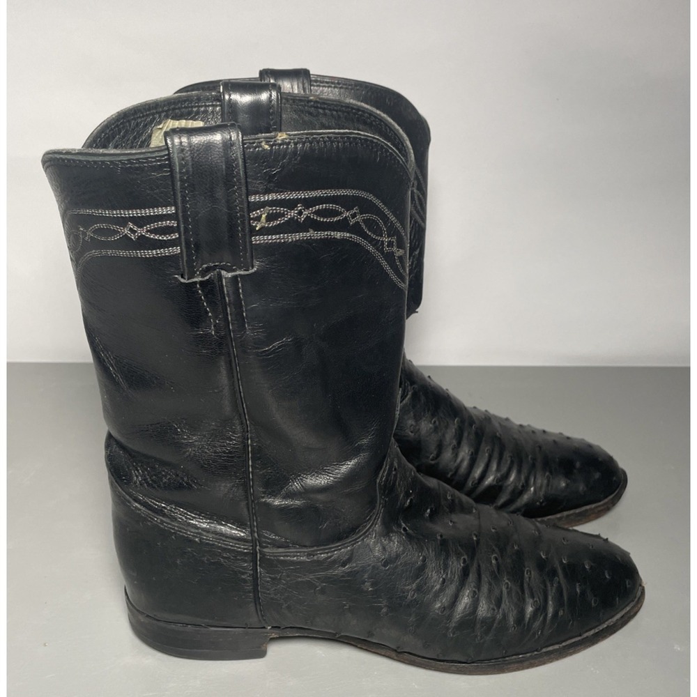 Vintage Justin Full Quill Ostrich Cowboy Boots 3171 Size 10 EE